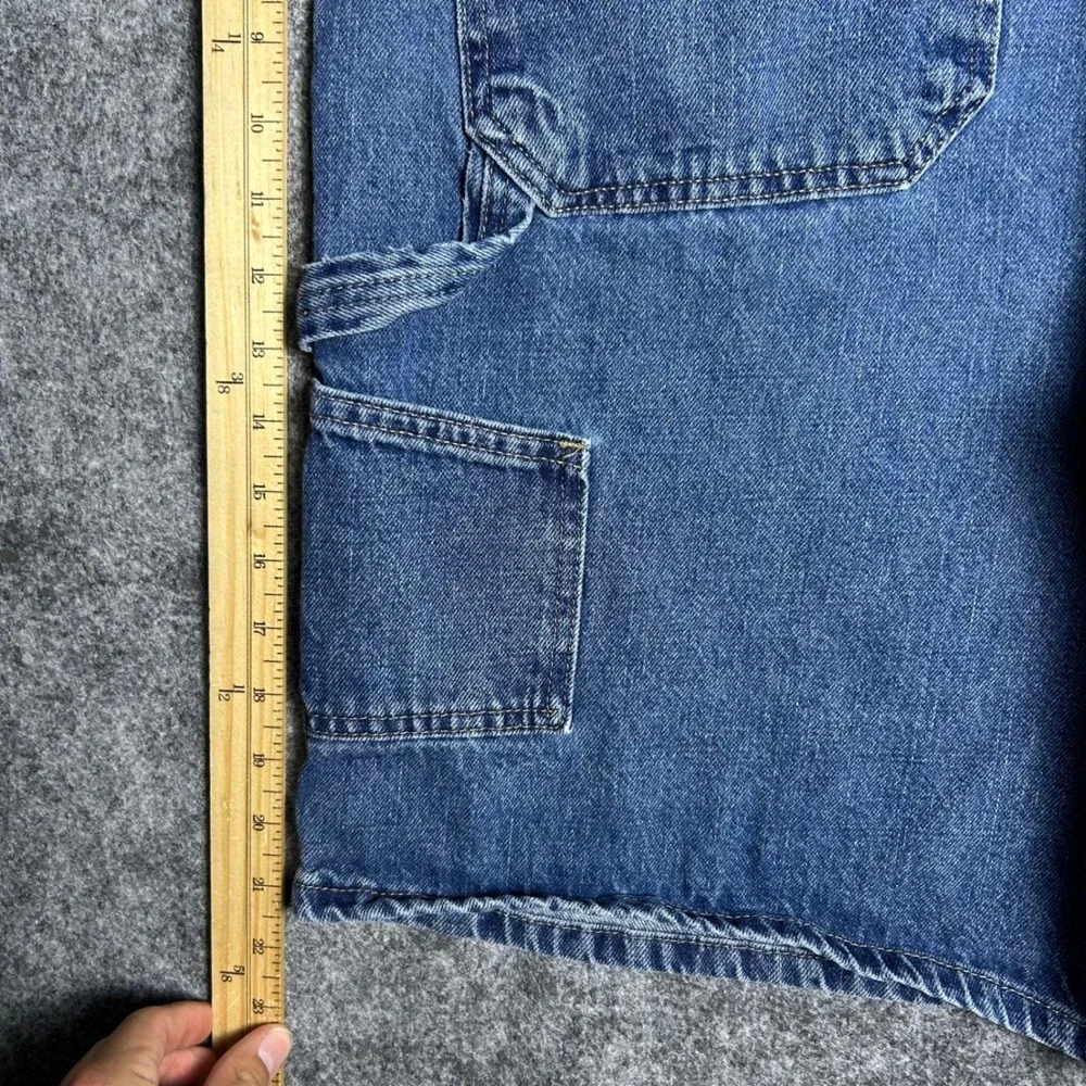 Faded Glory Mens Baggy Denim Carpenter Shorts Blue Skater Y2K 90s Size 40
